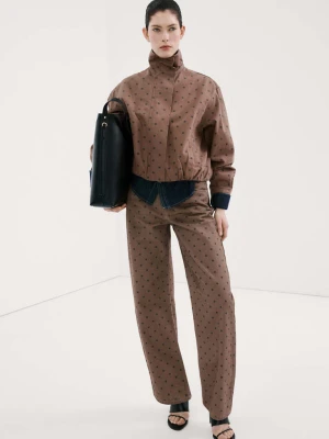 Jeansy balloon w kropki czekoladowy - Kobieta - - MANGO