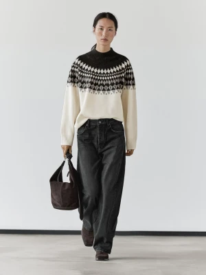 Jeansy Balloon Ze Średnim Stanem - Czarny - - Massimo Dutti - Kobieta