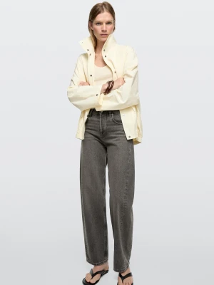 Jeansy Balloon Ze Średnim Stanem - Szary Naturalny - - Massimo Dutti - Kobieta