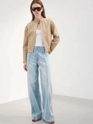 Jeansy balloon ze szwami średni niebieski - Kobieta - - MANGO