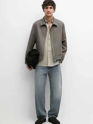 Jeansy Barrel Fit - Indygo - Massimo Dutti - Male