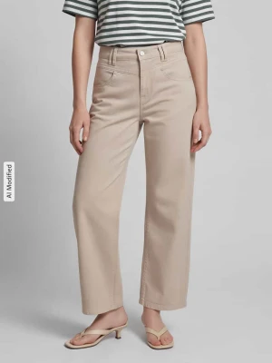 Jeansy barrel o kroju regular fit z mieszanki bawełny model 'ODELE' CAMBIO Beżowy