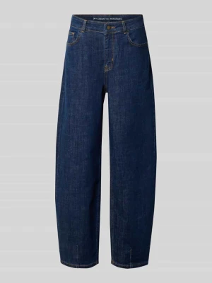 Jeansy barrel w 5 kieszeni model 'Lucy' My Essential Wardrobe Ciemnoniebieski