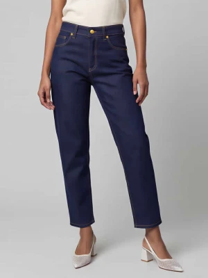Jeansy barrel w kroju loose fit z mieszanki bawełny z dodatkiem modalu model 'DANNI' MAC Ciemnoniebieski