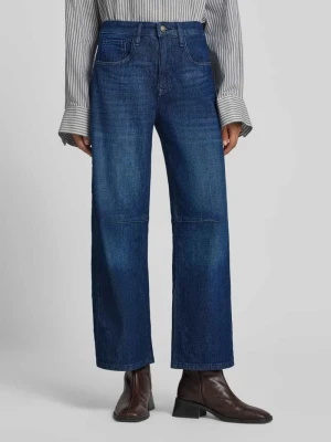 Jeansy barrel z mieszanka bawełny model 'OHIO' MAC Ciemnoniebieski