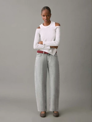 Jeansy barrel z niskim stanem jasnoszary denim - Teen - - MANGO TEEN