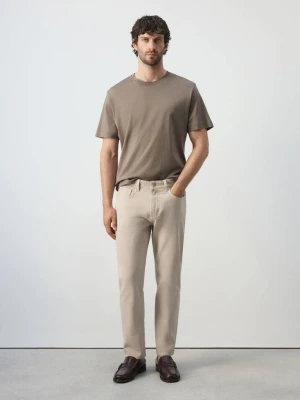 Jeansy Ben cropped tapered fit beżowy - Mężczyzna - - MANGO MAN