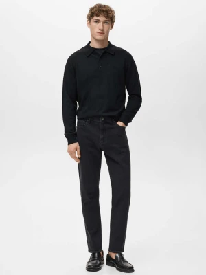Jeansy Ben cropped tapered fit black denim - Mężczyzna - - MANGO MAN