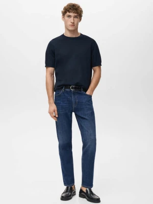 Jeansy Ben cropped tapered fit ciemnoniebieski - Mężczyzna - - MANGO MAN