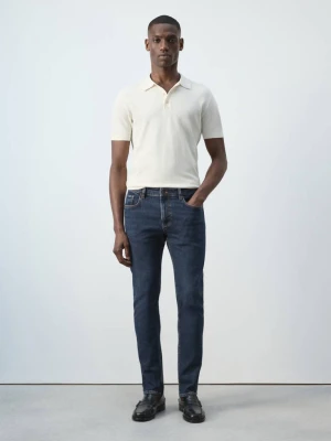 Jeansy Ben cropped tapered fit ciemnoniebieski - Mężczyzna - - MANGO MAN