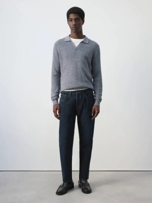 Jeansy Ben cropped tapered fit intensywny granatowy - Mężczyzna - MANGO MAN