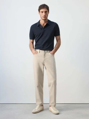 Jeansy Ben cropped tapered fit piaskowy - Mężczyzna - - MANGO MAN