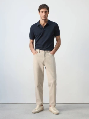 Jeansy Ben cropped tapered fit piaskowy - Mężczyzna - - MANGO MAN