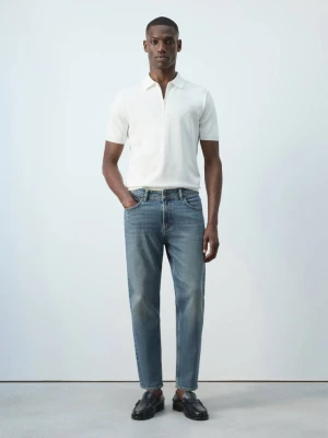 Jeansy Ben cropped tapered fit średni niebieski vintage - Mężczyzna - - MANGO MAN