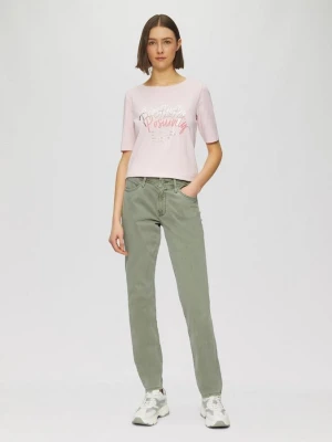 Jeansy Betsy / Slim Fit / Mid Rise / Slim Leg / Garment Dye s.Oliver oliwkowy
