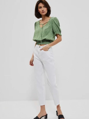 Jeansy białe mom fit Moodo