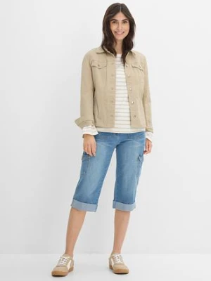 Jeansy bojówki mid waist, ze stretchem bonprix