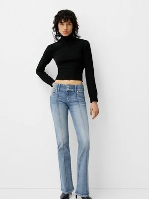 Jeansy Bootcut Bershka granatowy