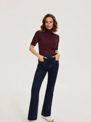 Jeansy bootcut granatowe Moodo