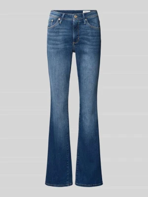 jeansy Bootcut o kroju slim fit z mieszanki bawełny model 'BEVERLY' s.Oliver Niebieski