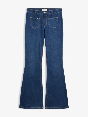 Jeansy Bootcut, średni stan BonPrix niebieski