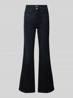 Jeansy Bootcut z ciemnym efektem sprania model 'ROSALYA' Boss Jeansowy niebieski