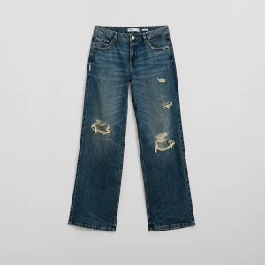 Jeansy bootcut z dziurami i efektem sprania House indigo jeans