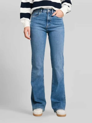 Jeansy bootcut z mieszanka bawełny w 5 kieszeni Tom Tailor Jeansowy niebieski