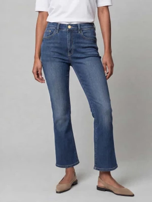 Jeansy bootcut z mieszanka bawełny w długość 7/8 MAC Ciemnoniebieski