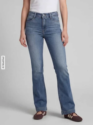Jeansy Bootcut z mieszanki bawełny model 'DREAM BOOT' MAC Niebieski