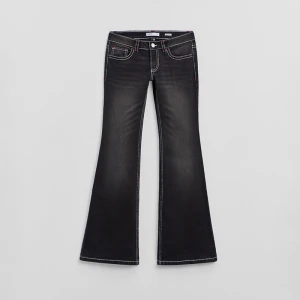Jeansy bootcut z motywem flagi UK czarne House