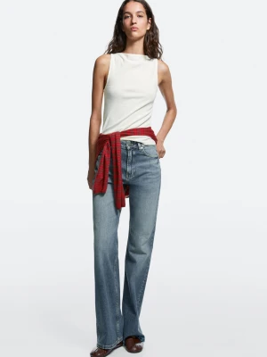 Jeansy Bootcut Z Wysokim Stanem - Jasnoniebieski - Massimo Dutti - Female