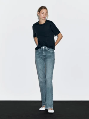 Jeansy Bootcut Z Wysokim Stanem - Jasnoniebieski - - Massimo Dutti - Kobieta