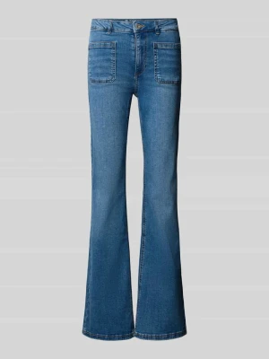 Jeansy bootcut z wysokim stanem z przednimi kieszeniami Tom Tailor Jeansowy niebieski