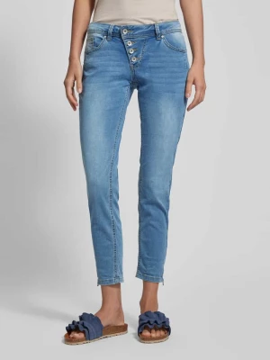 Jeansy capri o kroju slim fit z zamkami błyskawicznymi model ‘Malibu’ Buena Vista