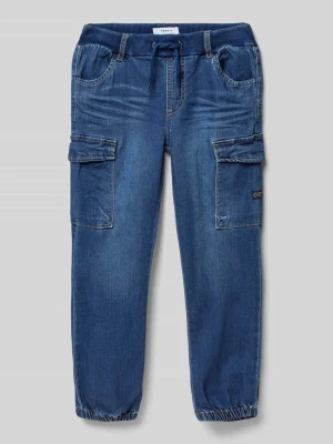 Jeansy cargo o kroju baggy fit z elastycznymi wykończeniami model ‘BEN’ NAME IT Ciemnoniebieski