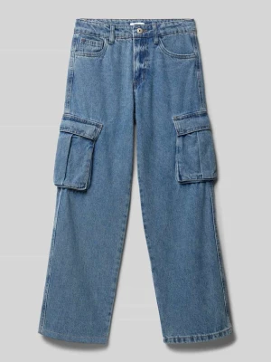 Jeansy cargo o kroju baggy fit z wpuszczanymi kieszeniami model ‘RYAN’ NAME IT Niebieski