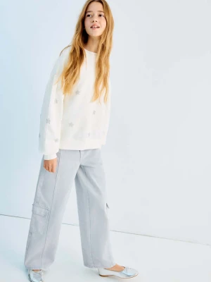 Jeansy cargo z przeszyciami błękitny - Dzieci - - MANGO KIDS