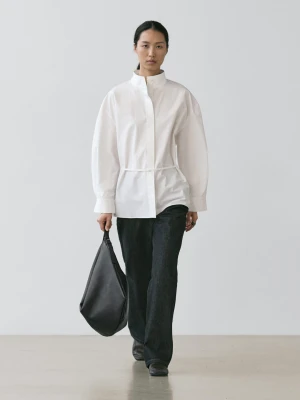 Jeansy Comfort O Prostym Kroju Z Wysokim Stanem - Ciemnoniebieski - - Massimo Dutti - Kobieta