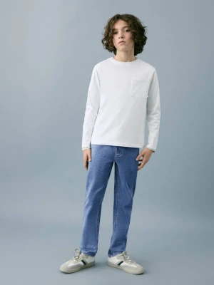 Jeansy comfy ze sznurkiem średni niebieski - Dzieci - - MANGO KIDS