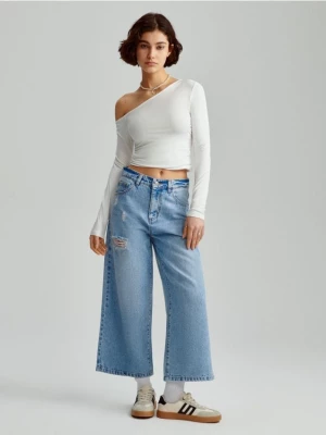 Jeansy culotte wide leg niebieskie House