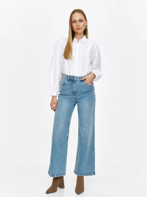 Jeansy culotte z kieszeniami