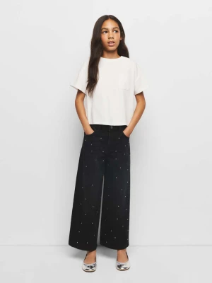 Jeansy culotte ze zdobieniami black denim - Dzieci - - MANGO KIDS