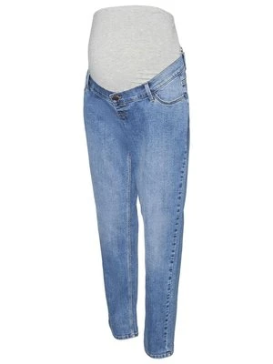 Jeansy damskie mom fit Mamalicious niebieski denim