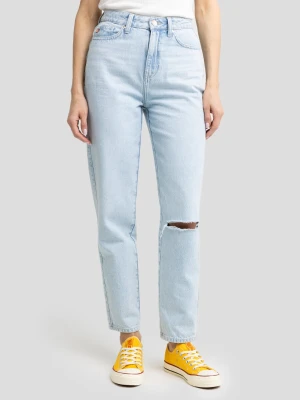 Jeansy damskie mom jeans z dziurą jasnoniebieskie Silla 122 BIG STAR