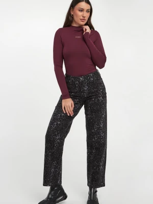 Jeansy damskie w panterkę DKNY JEANS