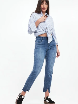 Jeansy damskie z kryształkami JOSEPH RIBKOFF