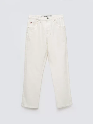 Jeansy damskie z prostą nogawką białe Avril Cropped 818 BIG STAR