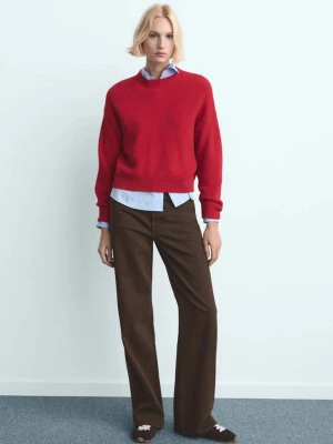 Jeansy Danila wide leg z wysokim stanem czekoladowy - Kobieta - - MANGO