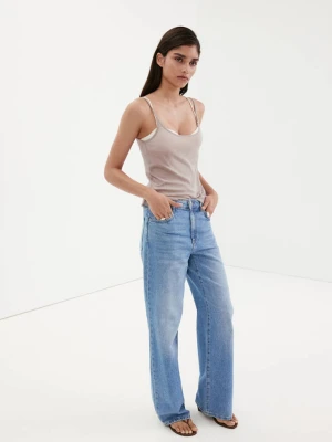 Jeansy Danila wide leg z wysokim stanem średni niebieski - Kobieta - - MANGO